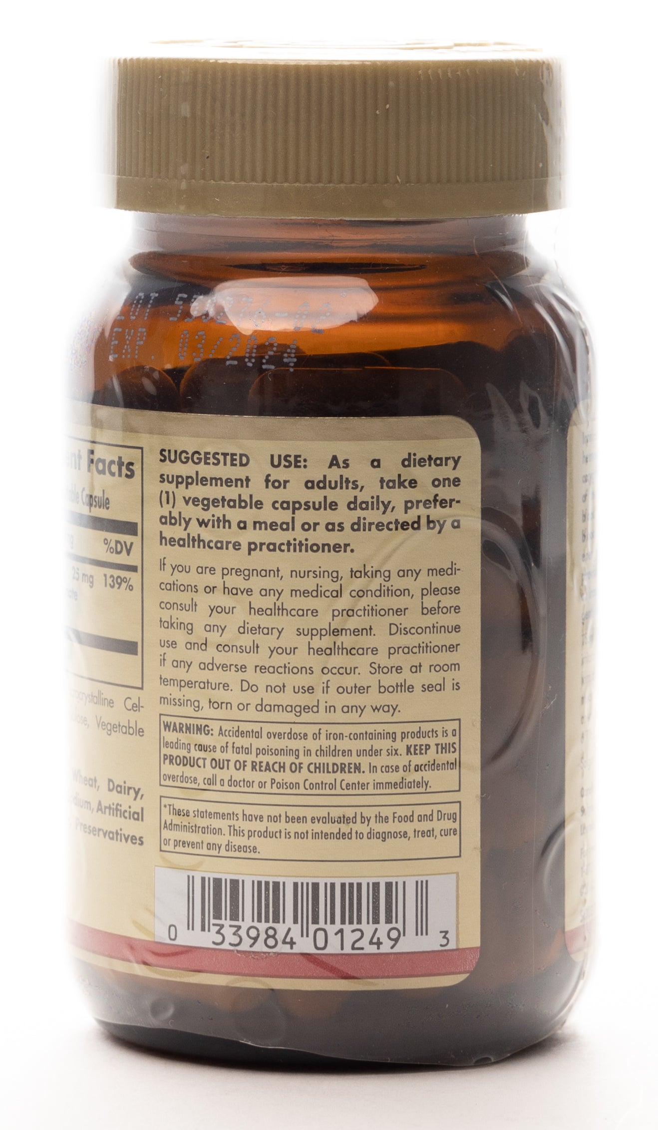 Solgar Gentle Iron 25mg 90 Capsules