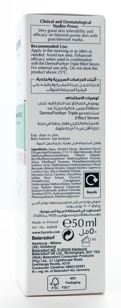 Eucerin DermoPurifyer Oil Control Post-Blemish Marks Protection SPF 30 Fluid 50 Ml