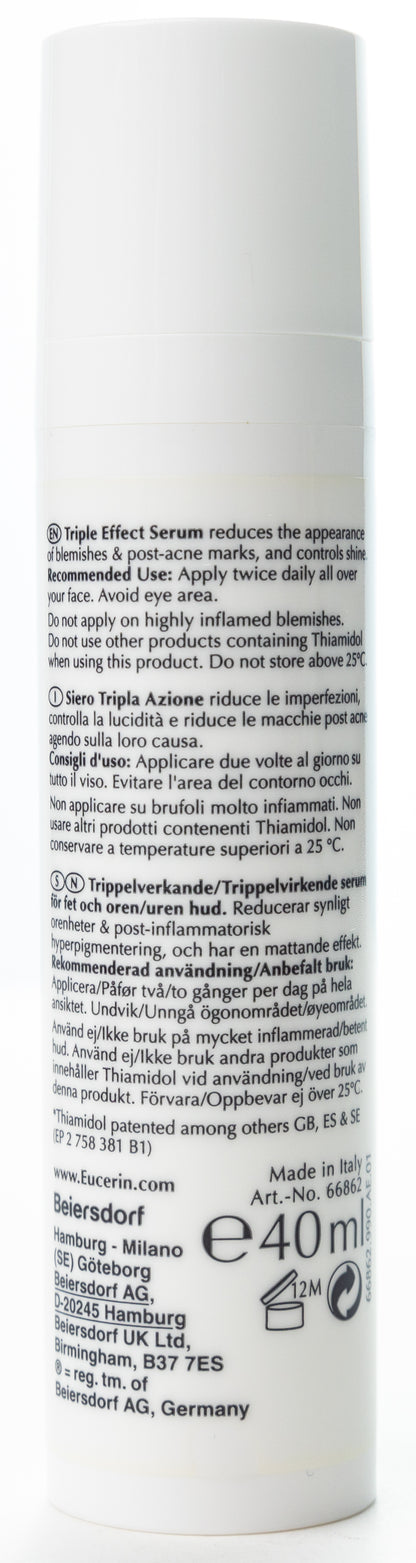 Eucerin DermoPurifyer Oil Control Post-Acne Marks Reduction Triple Effect 40 Ml