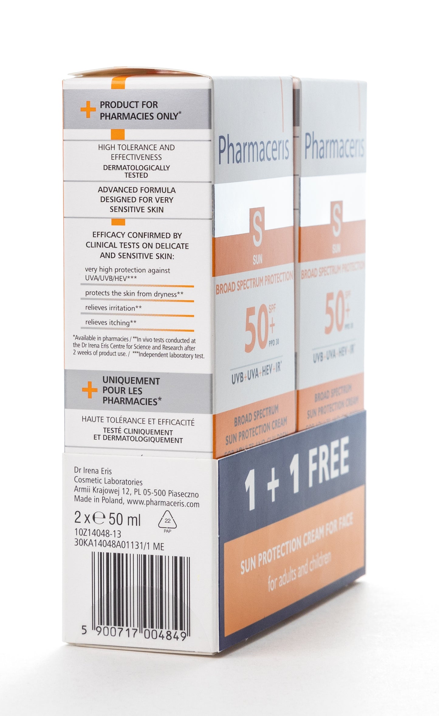 Pharmaceris S Broad Spectrum Protective Cream SPF 50+ Offer Pack (1+1)  50 Ml