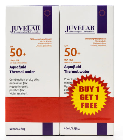 Juvelab Spf 50+ Whitening  Aqua Fluid 40 Ml 1+1 Offer