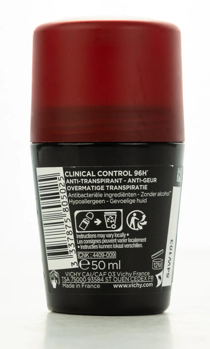 Vichy Clinical Control [Black] Deodorant  Roll On Men 96 Hours 50 ml