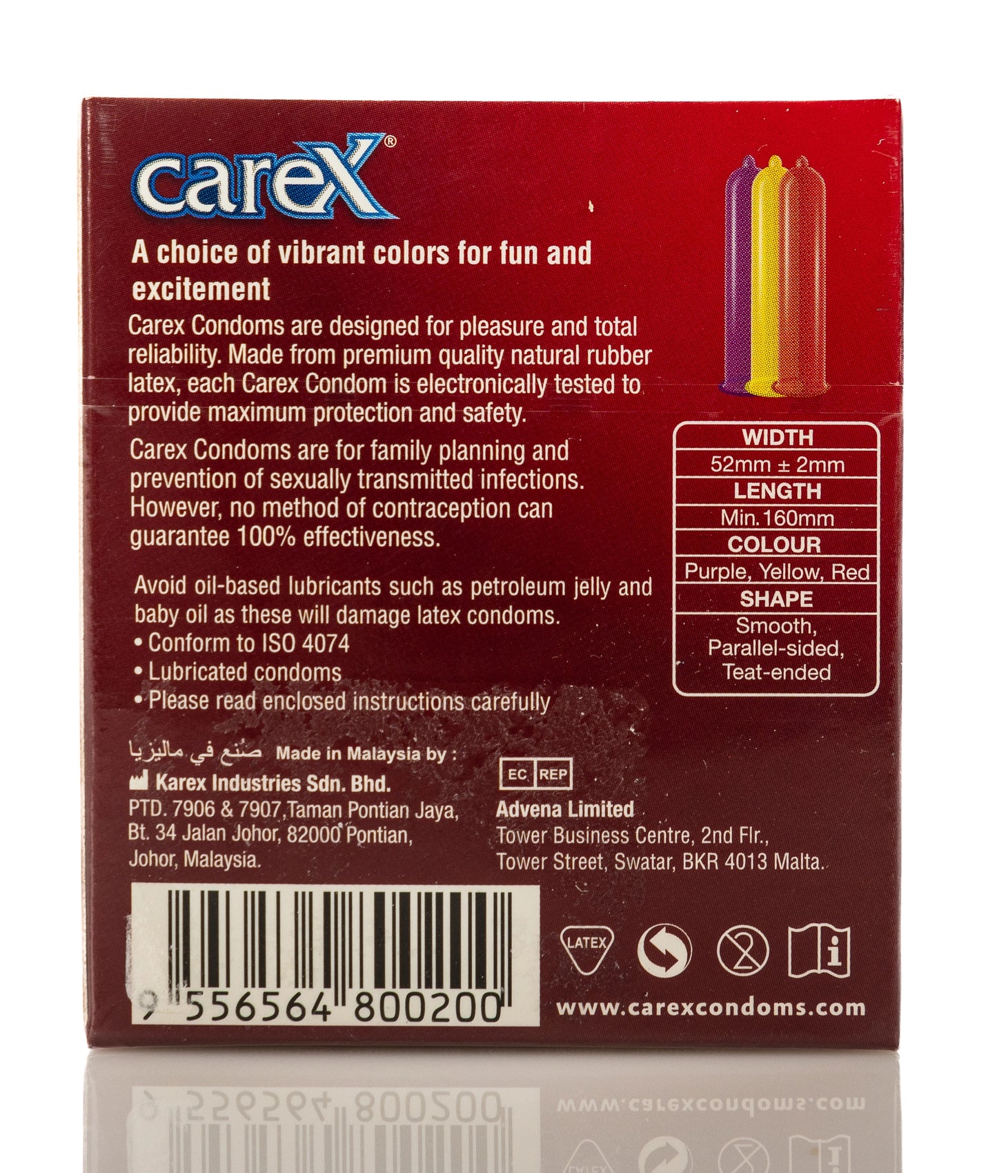 Carex Condom Assorted Flavours 3 Pieces
