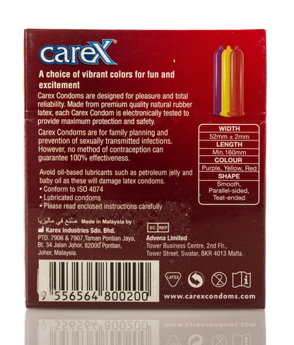 Carex Condom Assorted Flavours 3 Pieces