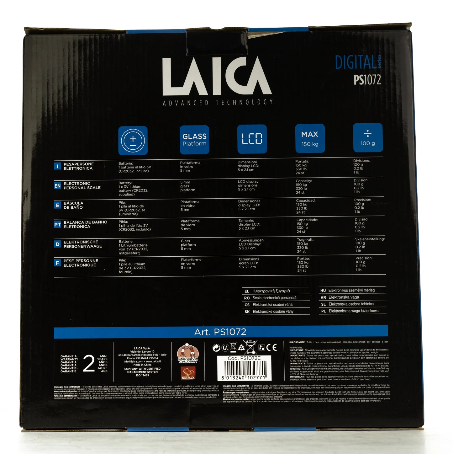 Laica Electronic White Scale With leaves [PS1072]