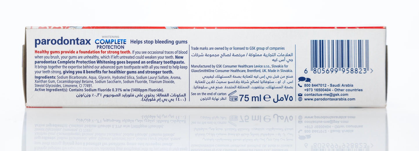 Parodontax Whitening Complete Protection Toothpaste 75ml