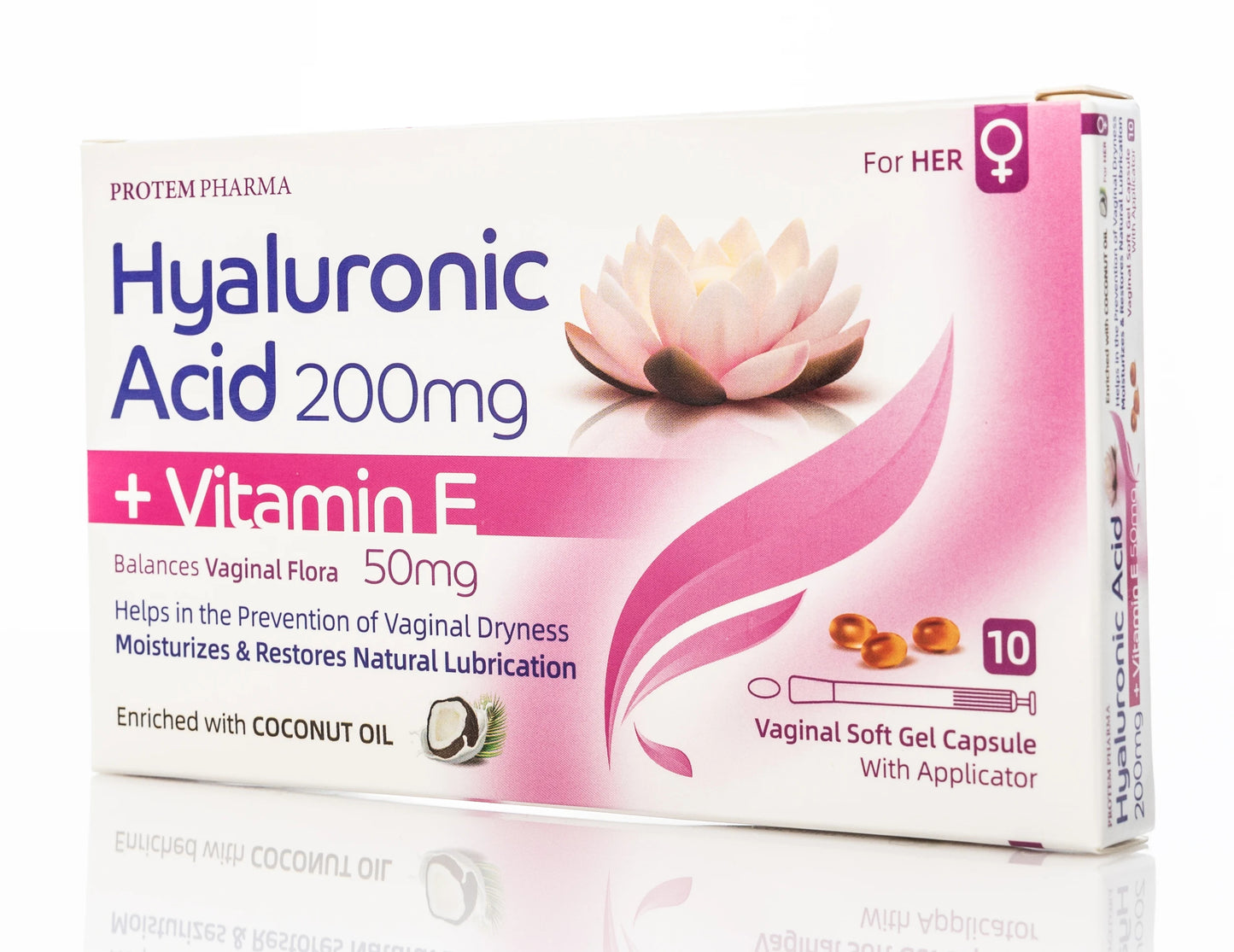 Protem Pharma Hyaluronic Acid 200 mg+Vitamin E 10 Vaginal Capsules