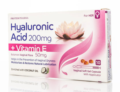 Protem Pharma Hyaluronic Acid 200 mg+Vitamin E 10 Vaginal Capsules