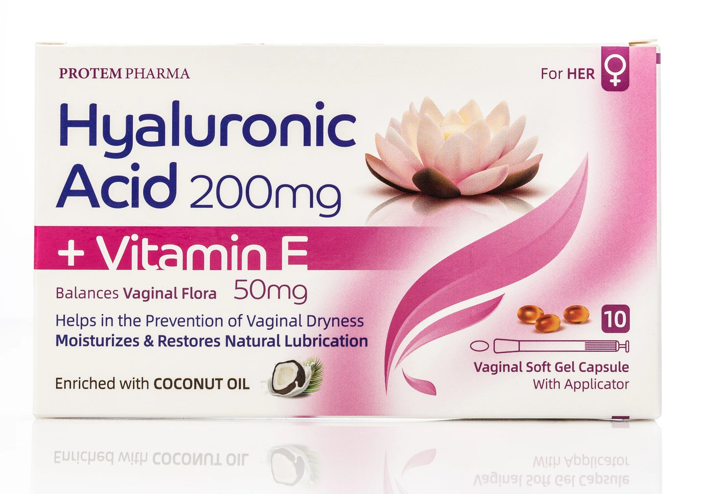 Protem Pharma Hyaluronic Acid 200 mg+Vitamin E 10 Vaginal Capsules