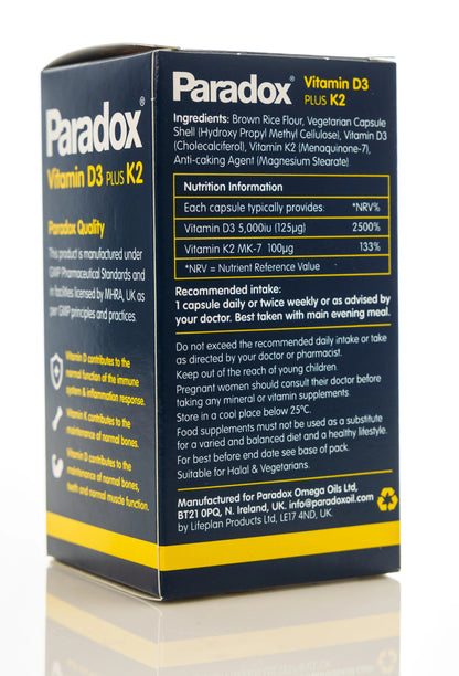 Paradox Vitamin D3 Plus K2 30 Capsules