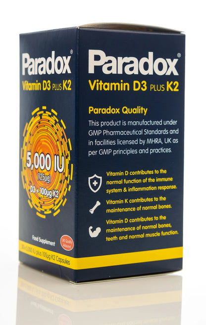 Paradox Vitamin D3 Plus K2 30 Capsules