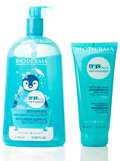 Bioderma ABCDerm Moussant Mild Foaming Cleanser 1 Liter+200 Ml Offer Pack