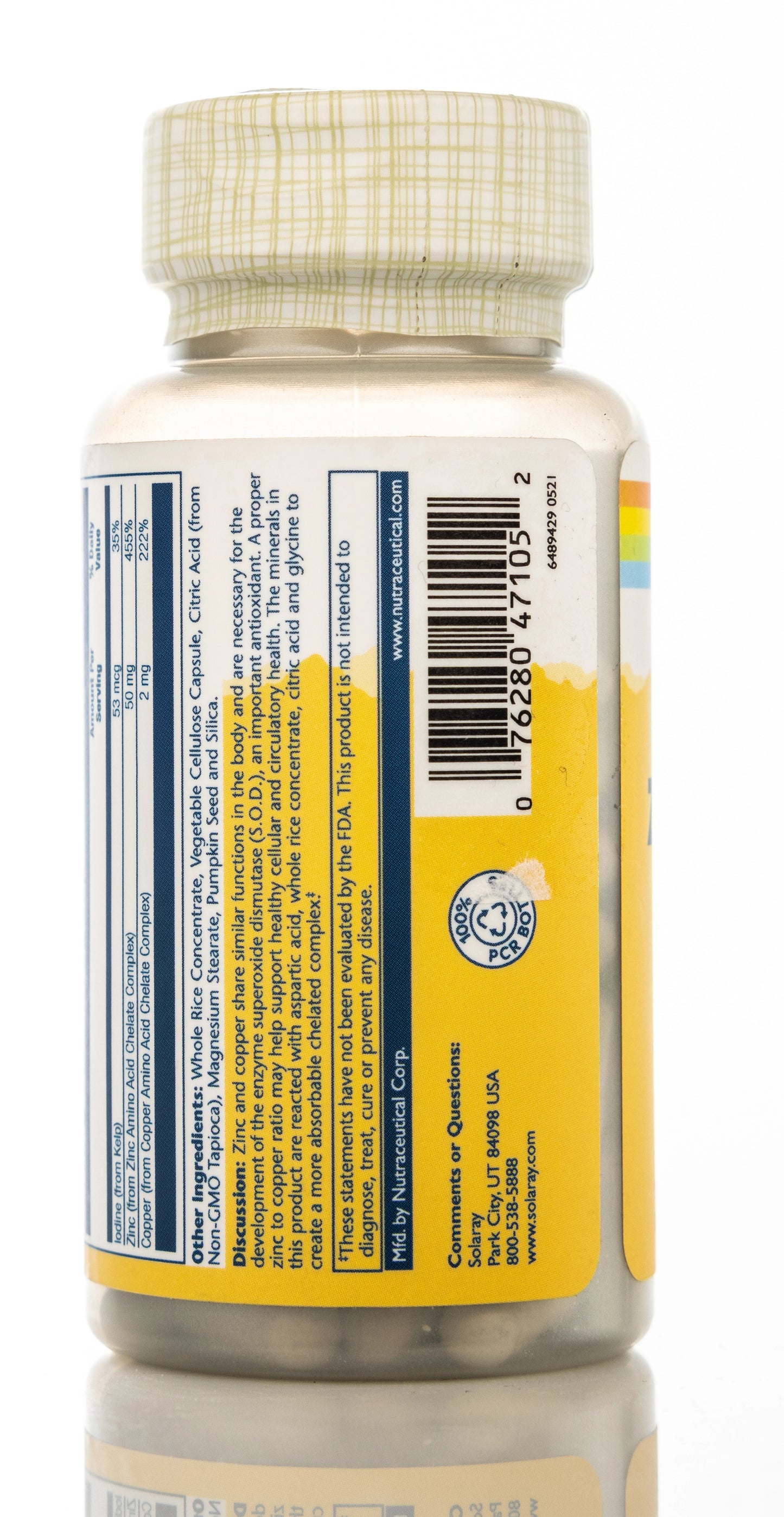 Solaray Zinc Copper 100 Capsules