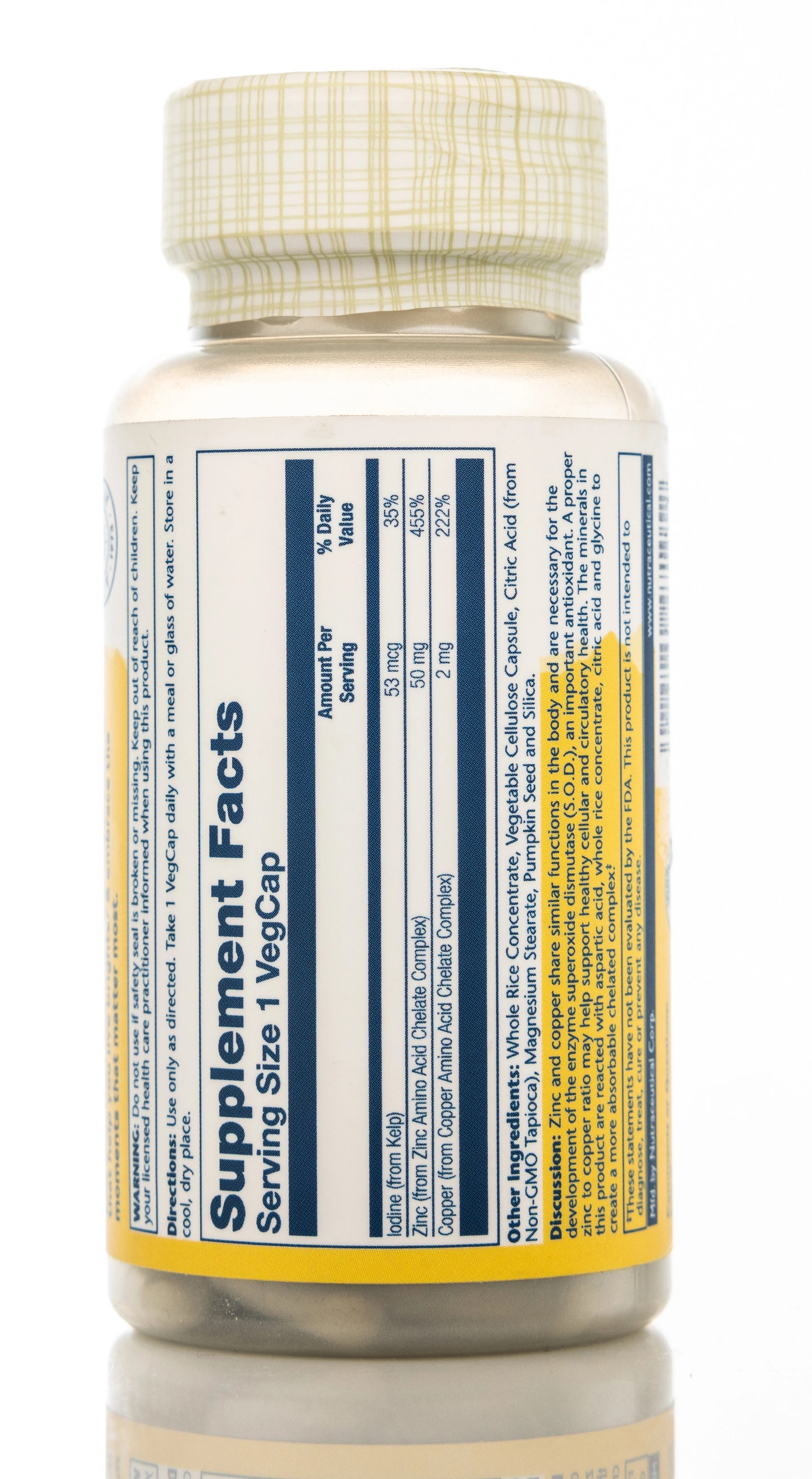 Solaray Zinc Copper 100 Capsules