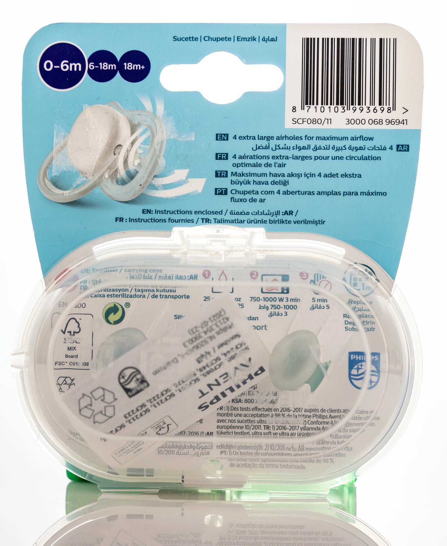 Avent [698] Ultra Air Animals Soother 0-6 M 2 Pieces
