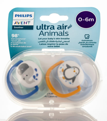 Avent [698] Ultra Air Animals Soother 0-6 M 2 Pieces