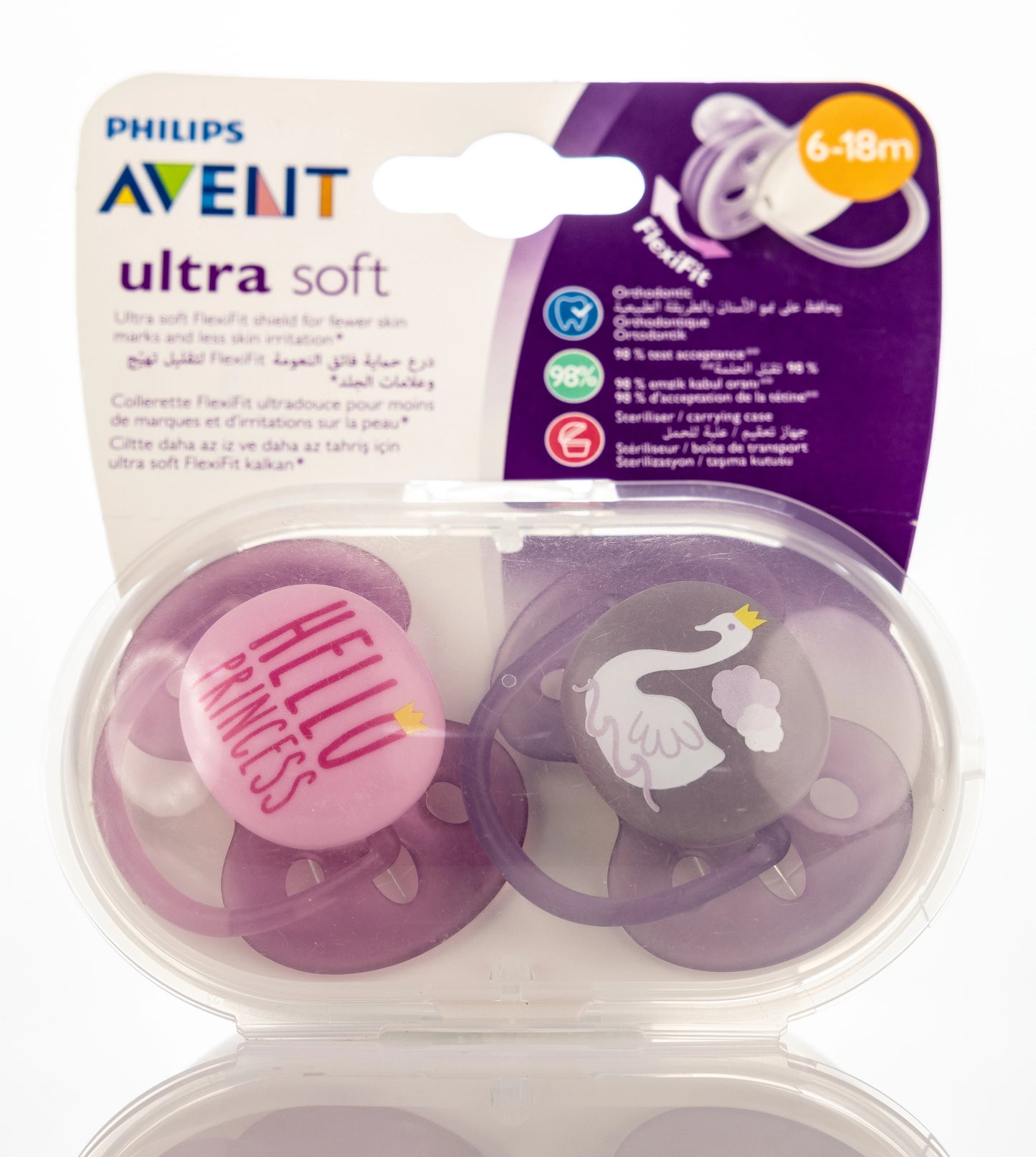 Avent [3181] Soft Soother 6-18 M Girls 2 Pieces