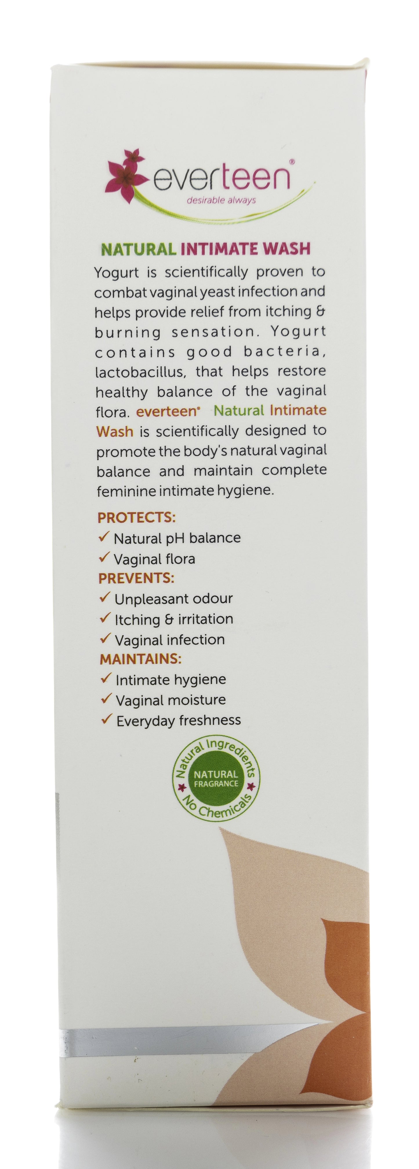 Everteen Natural Intimate Wash with Yogurt pH Balanced 210 Ml