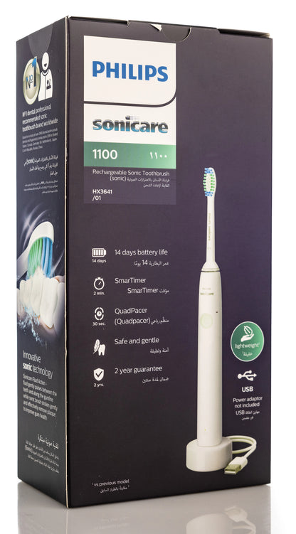 Philips Sonicare 1100 Electric Toothbrush-White [Hx3641/01]