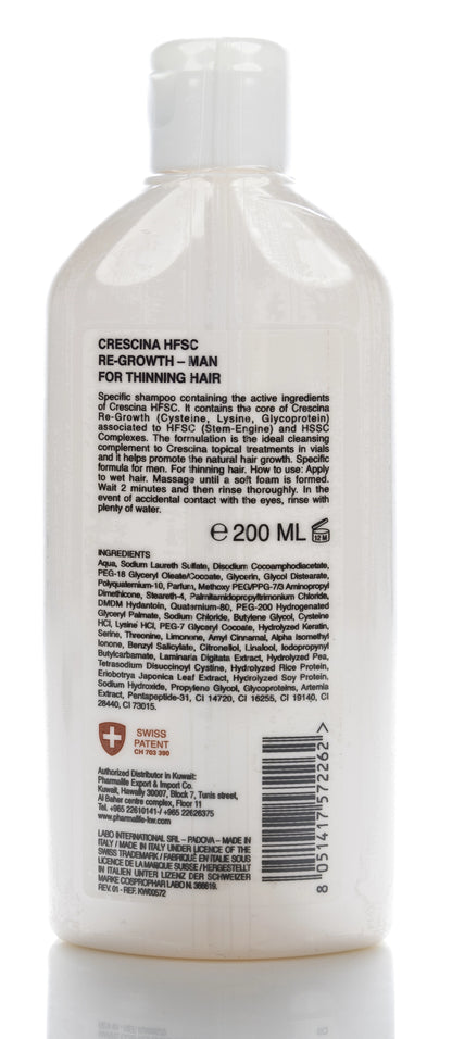 Crescina HFSC Re-Growth Thinning Hair Shampoo for Men 200 Ml