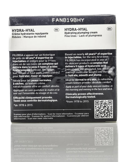 Filorga Hydra Hyal Cream Hydrating Plumping Cream Normal to Dry Skin 50 Ml