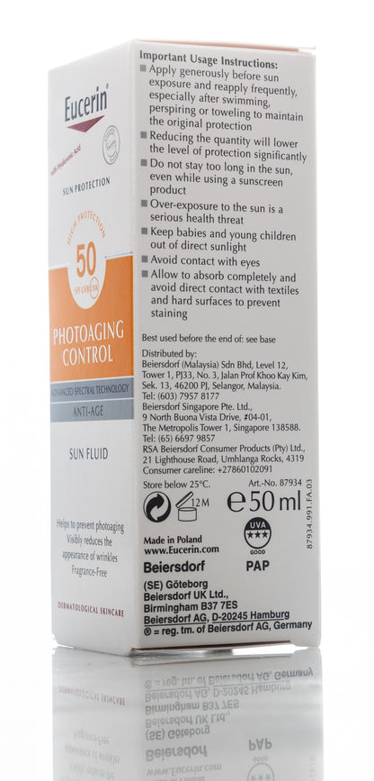 Eucerin Sun Photoaging Control SPF 50+ Fluid 50 Ml Offer Pack 1+1