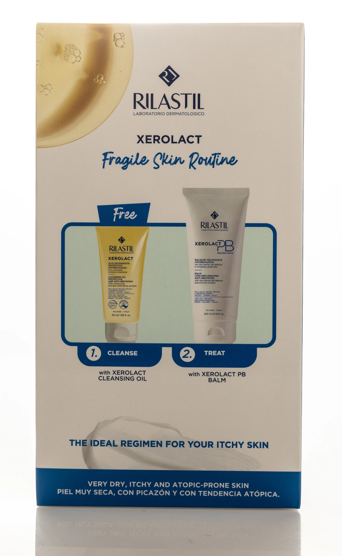 Rilastil Xerolact Clean Oil 50 Ml+Balm 200 Ml Offer