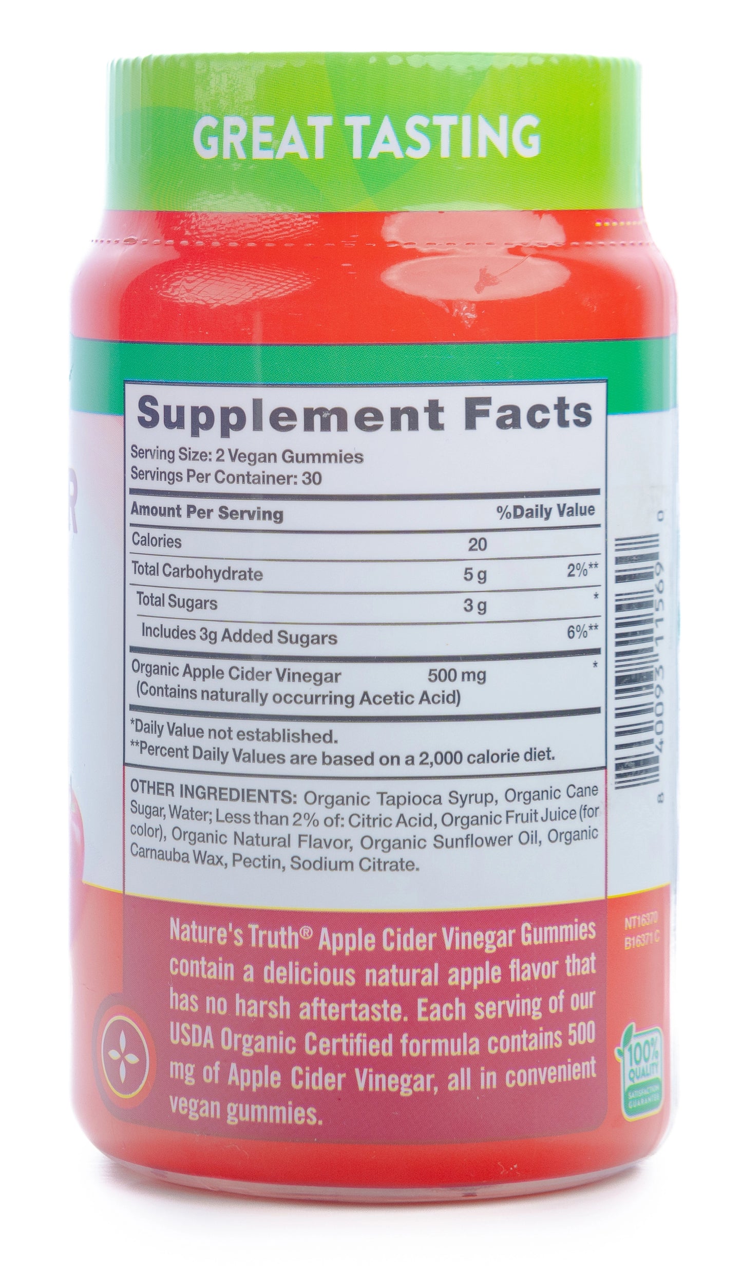 Nature’s Truth Organic Apple Cider Vinegar 60Gummies