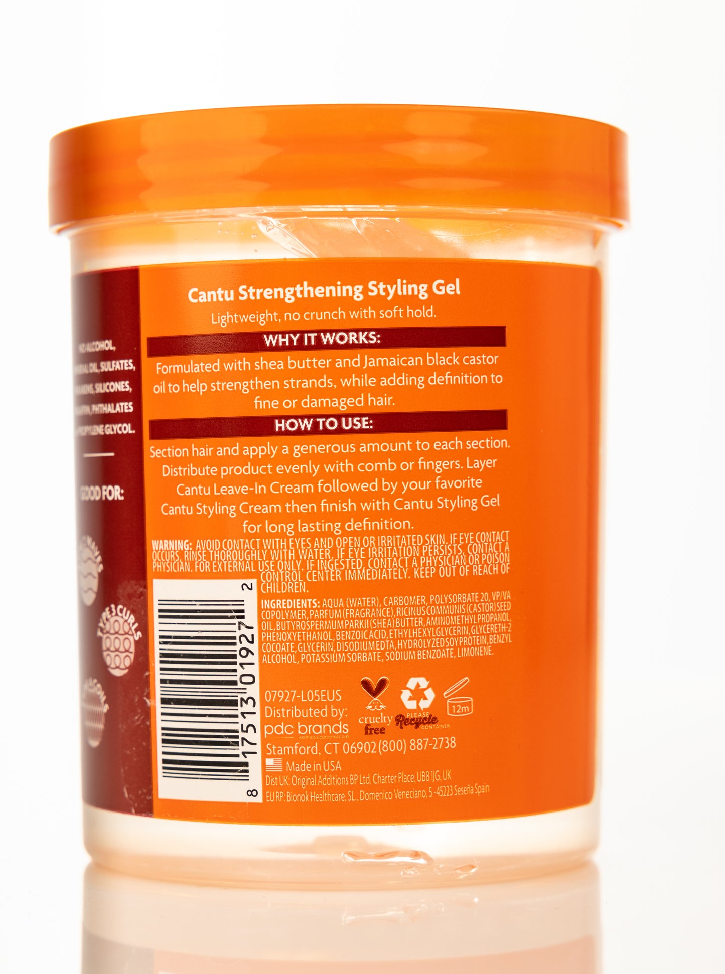 Cantu Shea Butter Flexible Hold Strengthening Styling Gel with Jamaican Black Castor Oil 524 Gm
