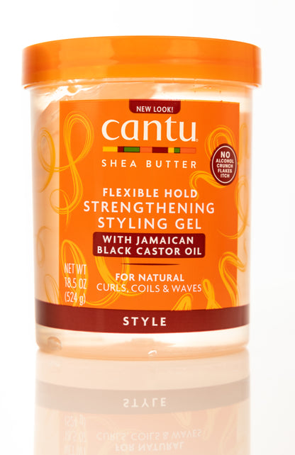 Cantu Shea Butter Flexible Hold Strengthening Styling Gel with Jamaican Black Castor Oil 524 Gm