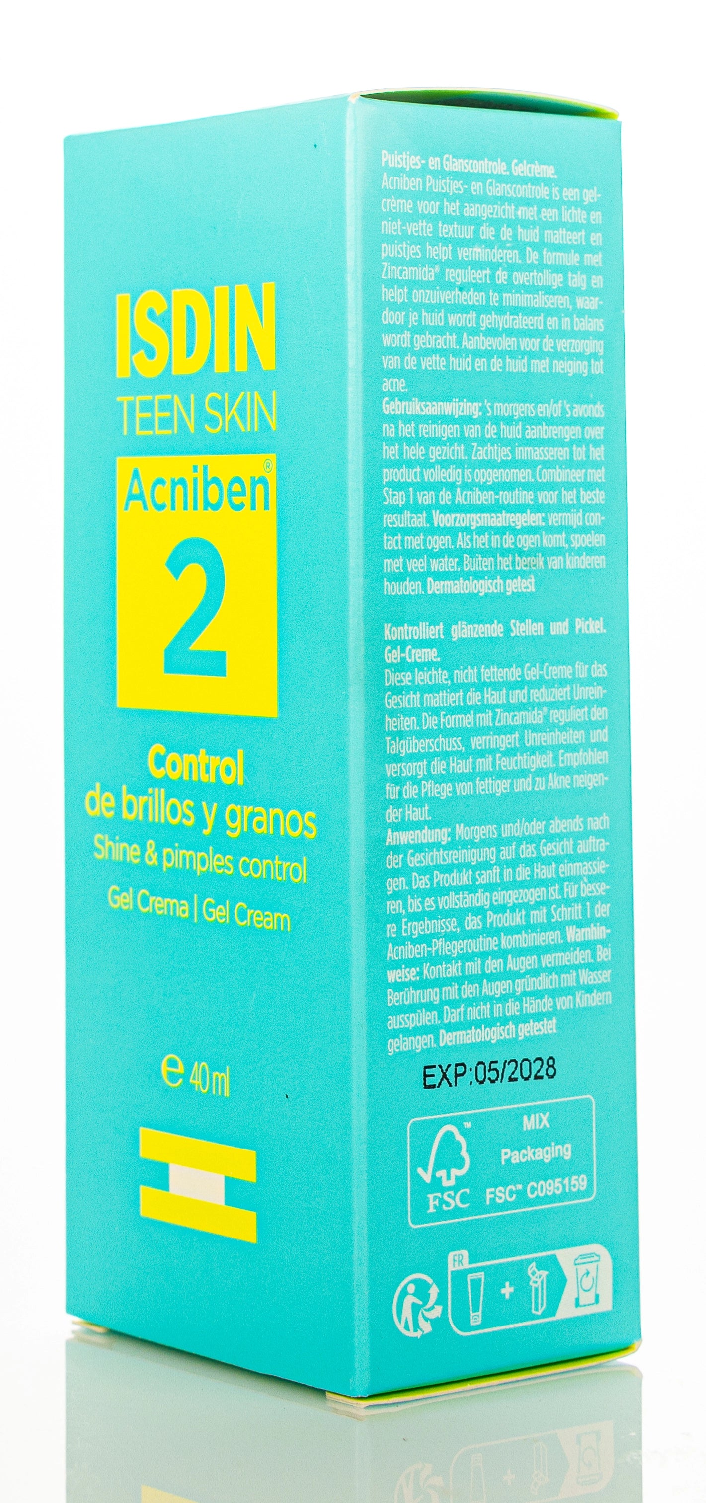 Isdin Acniben 2 Shine and Pimple Control Gel Cream 40 Ml