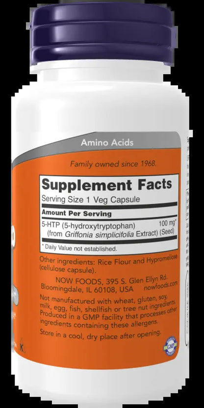 Now 5-HTP 100mg 60 Veg Capsules