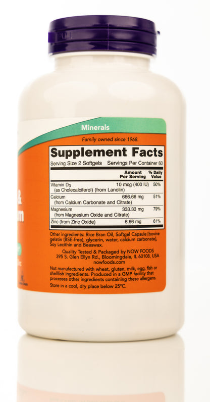 Now Calcium & Magnesium 120 Softgels