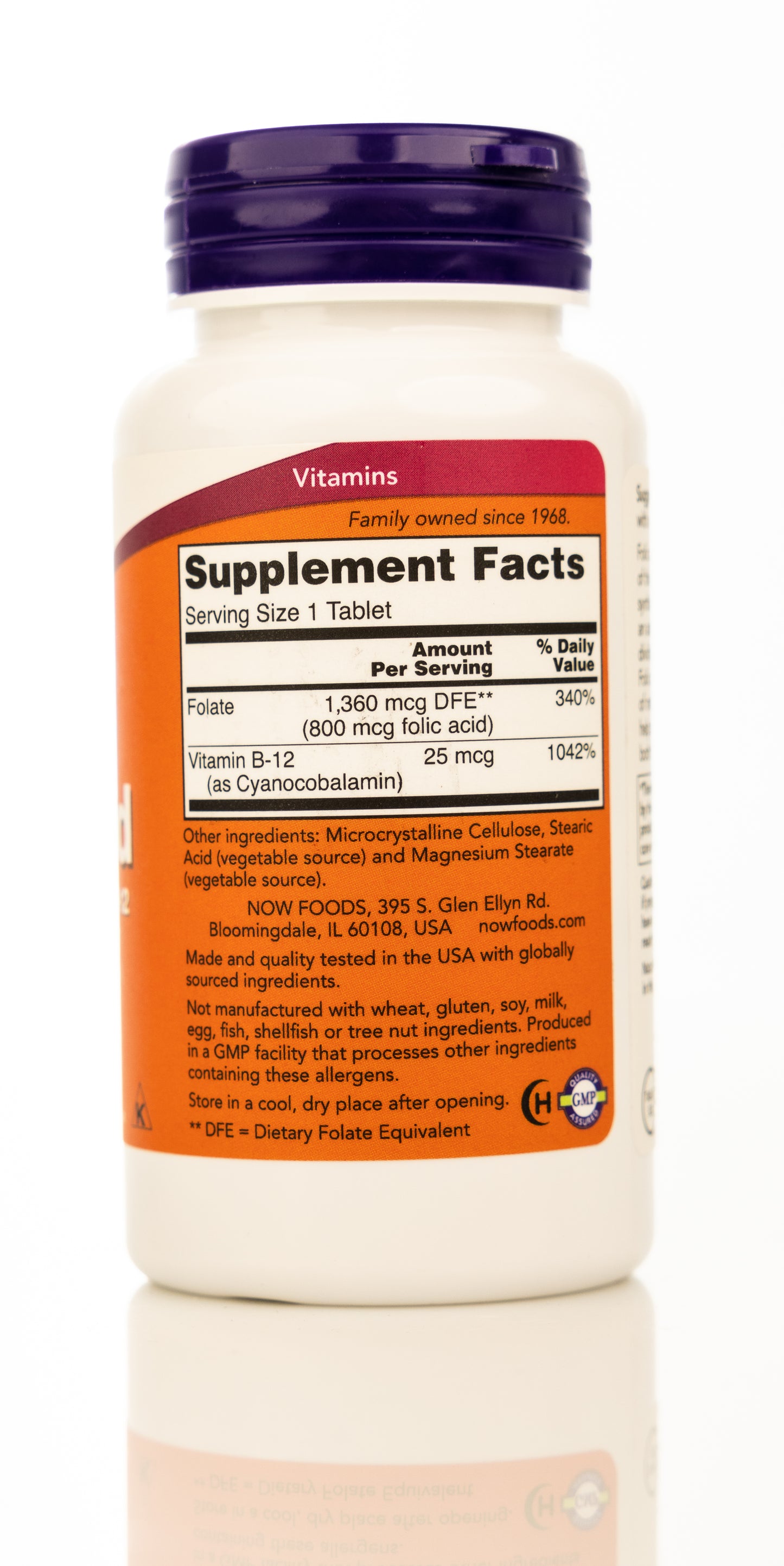 Now Folic Acid 800mcg 250 Tablets