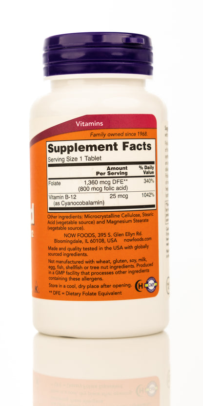 Now Folic Acid 800mcg 250 Tablets