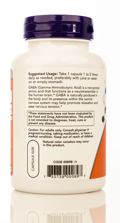Now GABA 750mg 100 Veg Capsules
