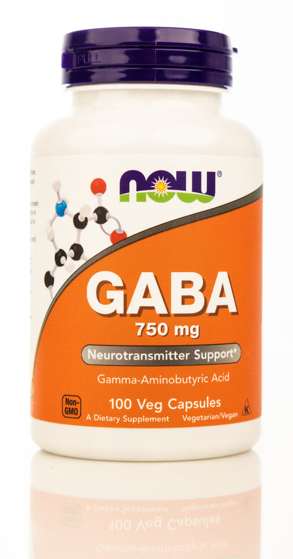 Now GABA 750mg 100 Veg Capsules