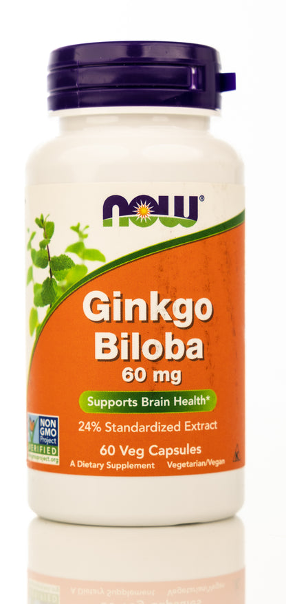 Now Ginko Biloba 60mg 60 Veg Capsules