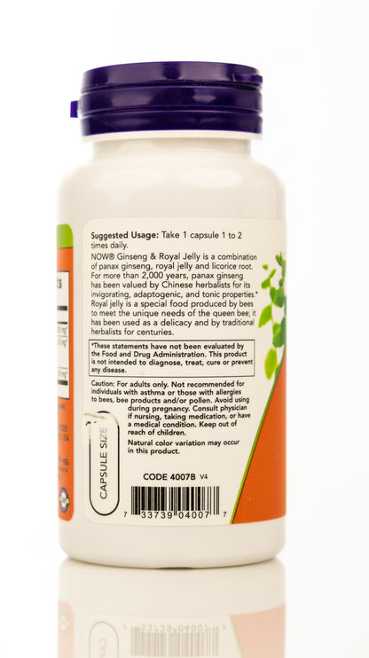 Now Ginseng & Royal Jelly 90 Veg Capsules