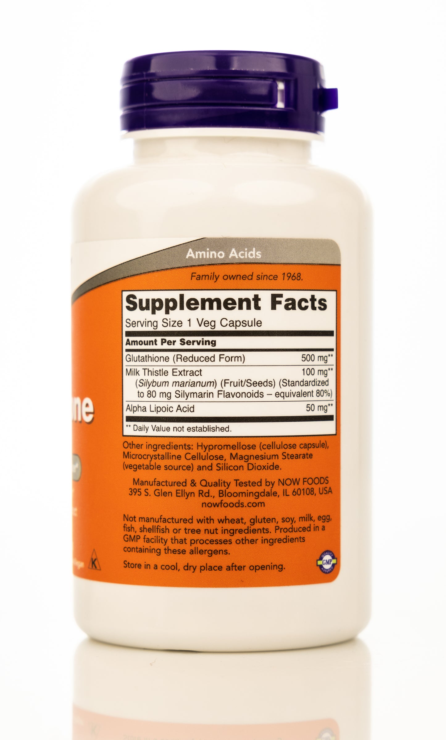 Now Glutathione 500mg 60 Veg Capsules
