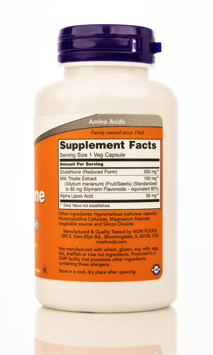 Now Glutathione 500mg 60 Veg Capsules