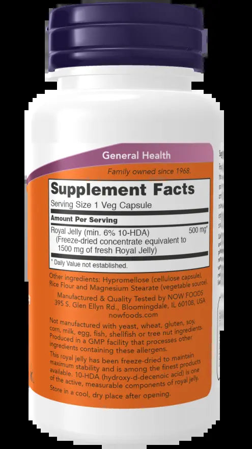 Now Royal Jelly 1500mg 60 Veg Capsules
