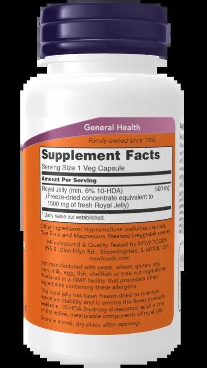 Now Royal Jelly 1500mg 60 Veg Capsules
