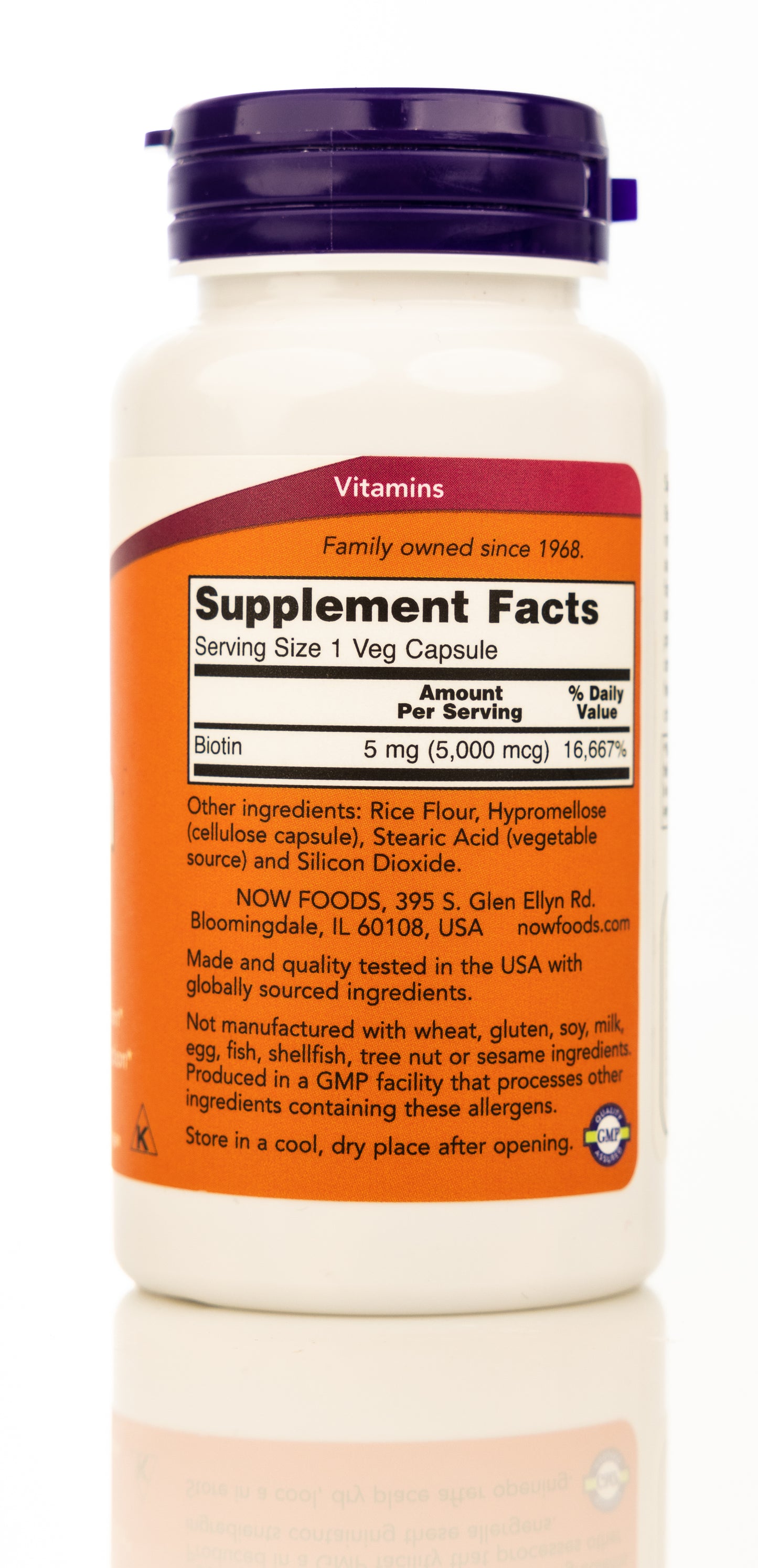 Now Biotin 5000mcg 60 Veg Capsules