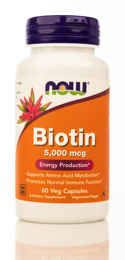 Now Biotin 5000mcg 60 Veg Capsules