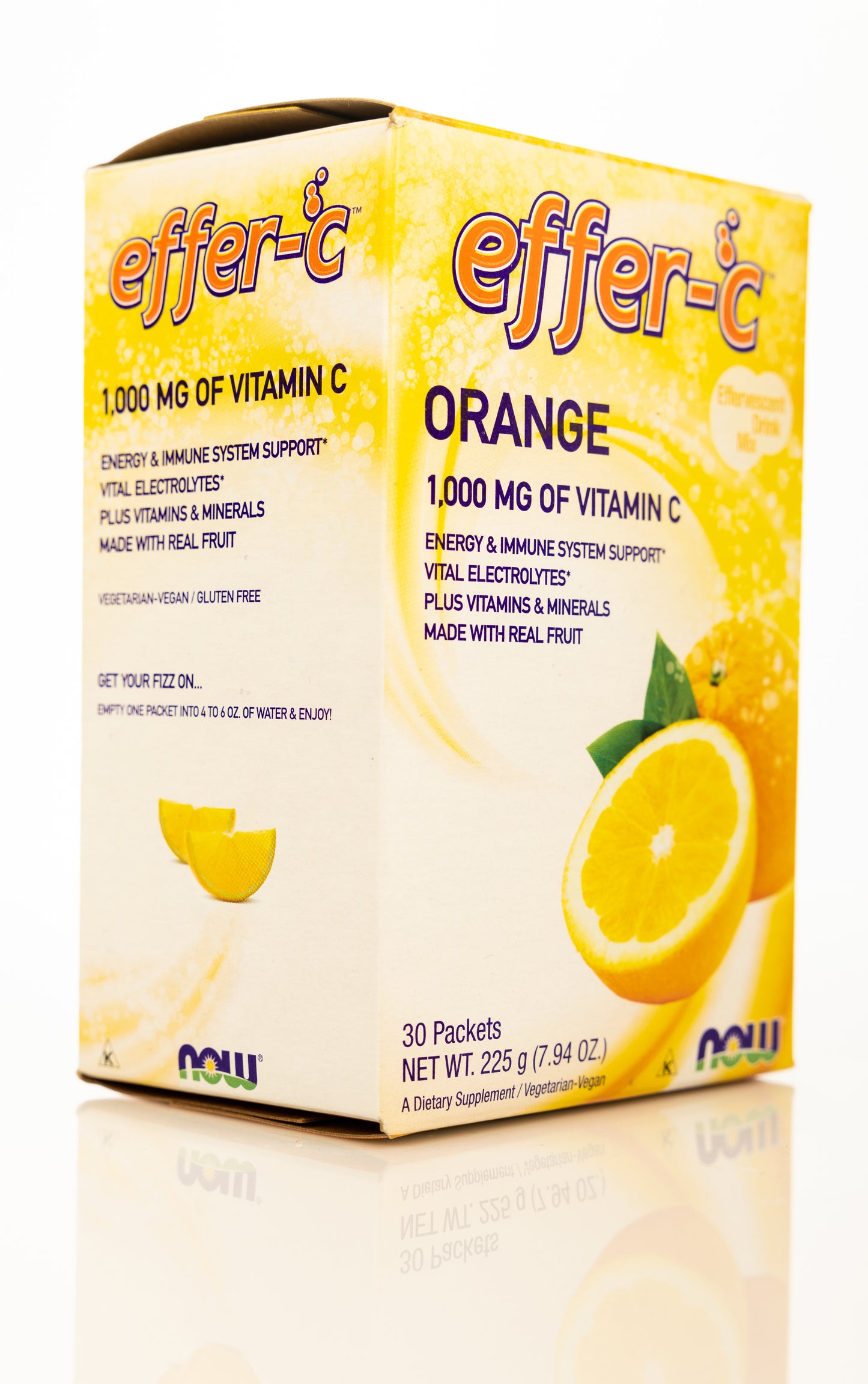 Now Effer-C Orange 1000mg of Vitamin C 30 Sachets