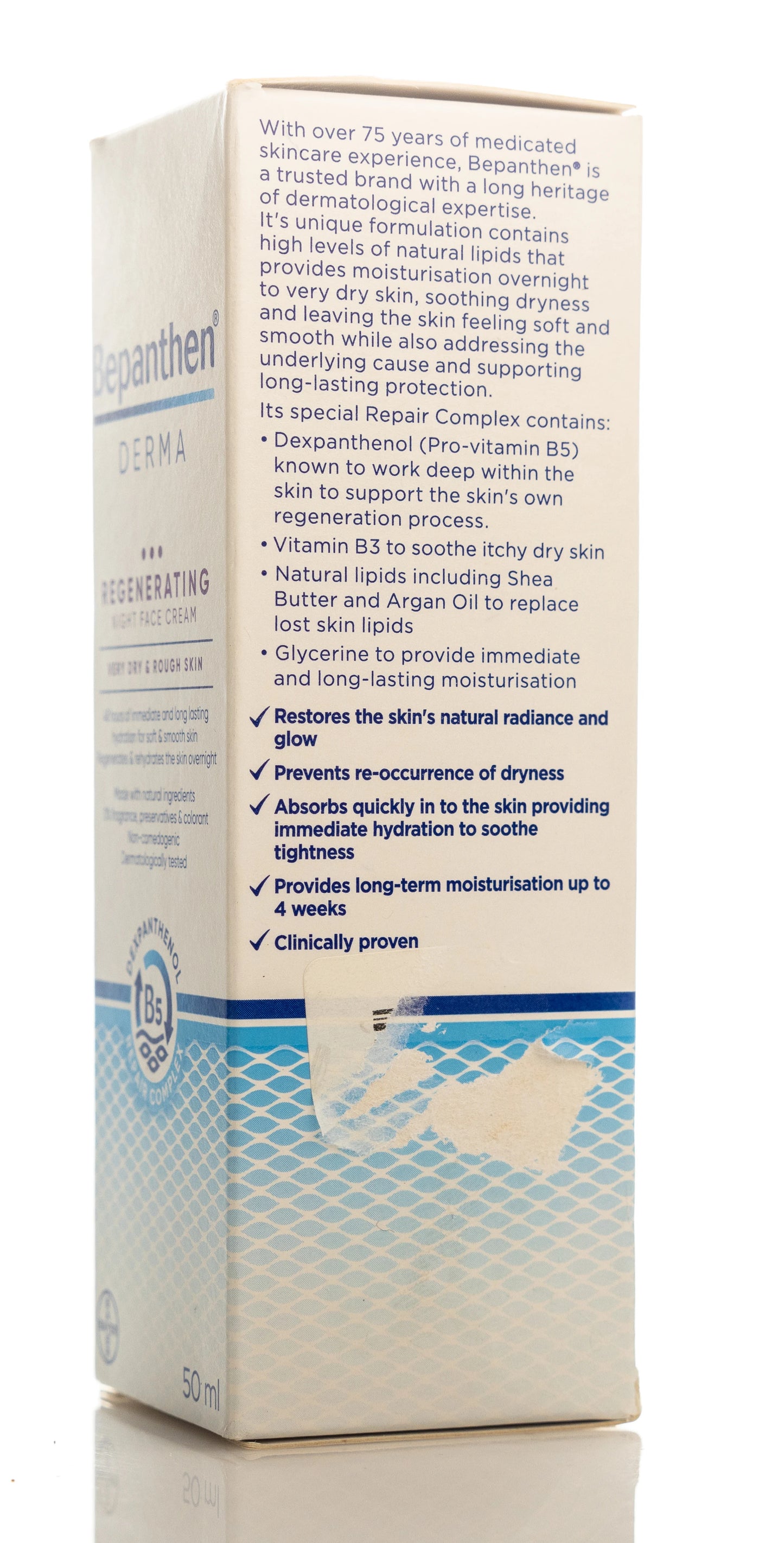 Bepanthen Derma Regenerating Night Face Cream Very Dry & Rough Skin 50 Ml