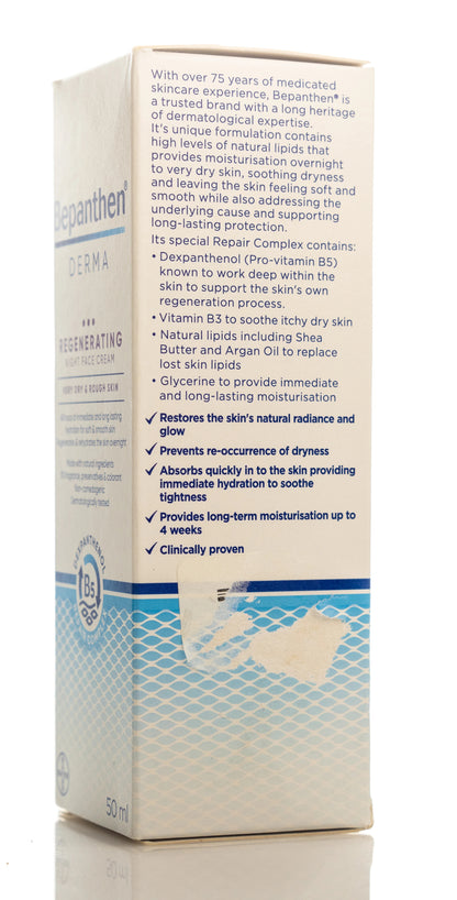 Bepanthen Derma Regenerating Night Face Cream Very Dry & Rough Skin 50 Ml