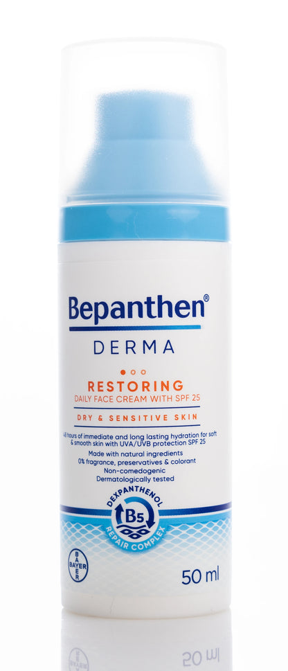 Bepanthen Derma Restoring SPF 25 Daily Face Cream Dry & Senstive Skin 50 Ml