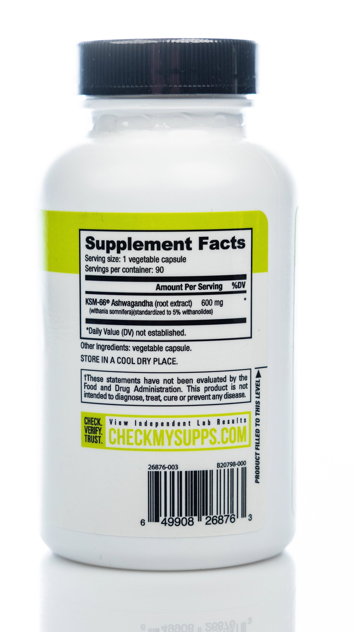 Nutrabio Ashwagandha KSM-66 90 Capsules